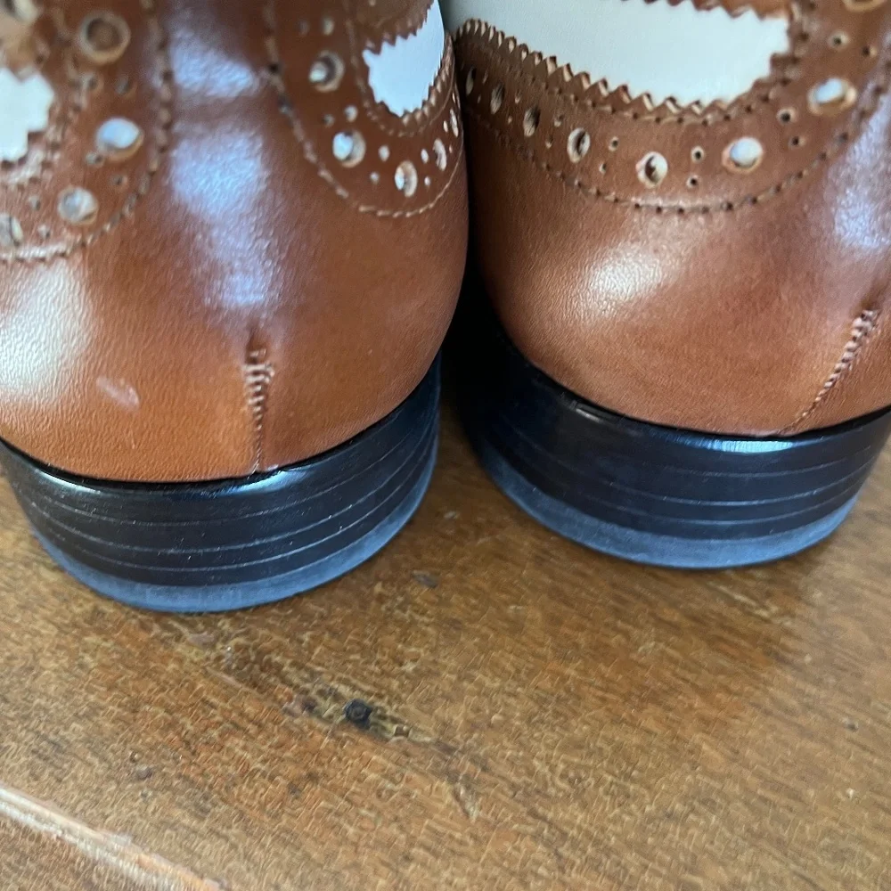 Brown & White spectators, size 9 1/2